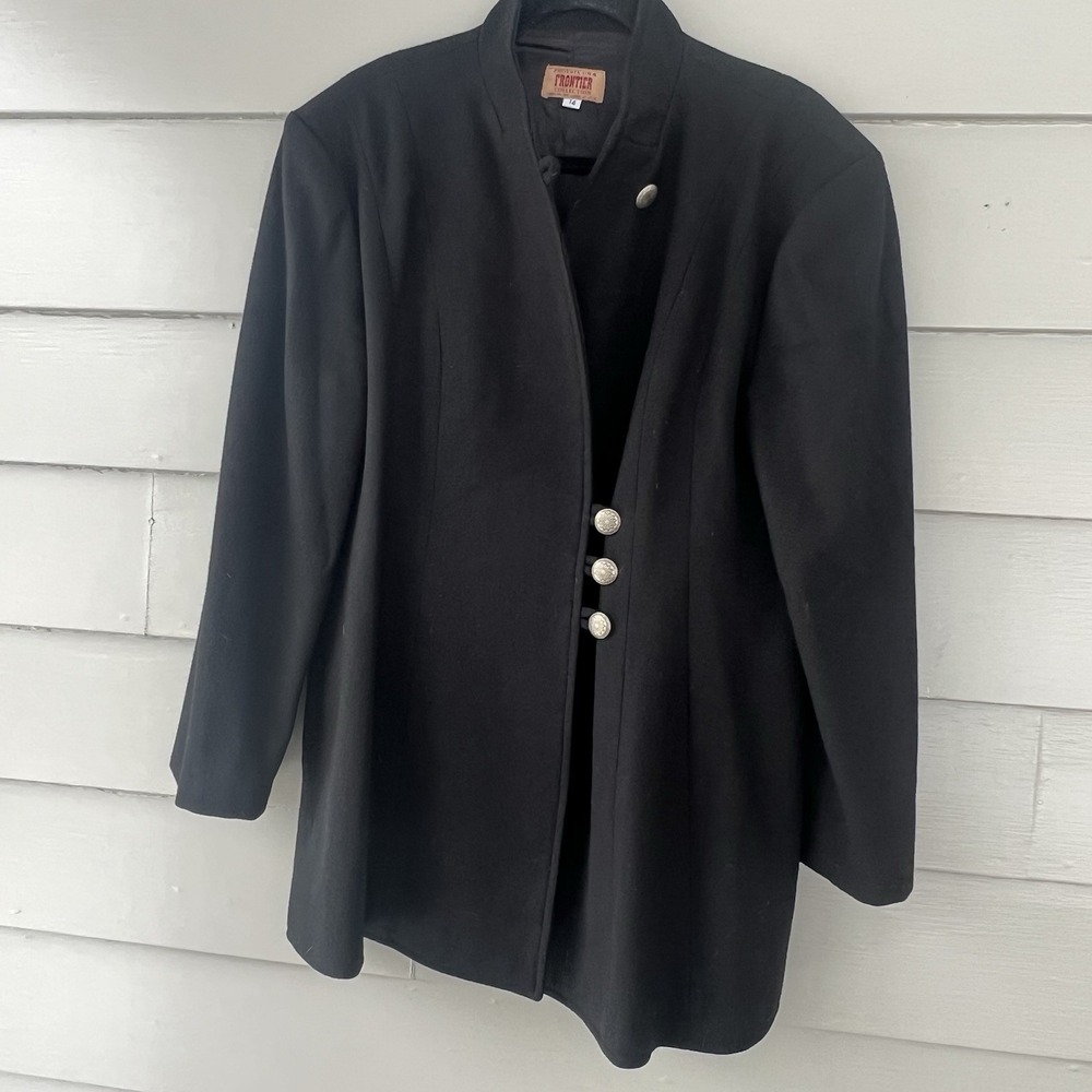 Phoenix USA Frontier‎ Collection Black Wool Jacket Women's Western Size 14 Large